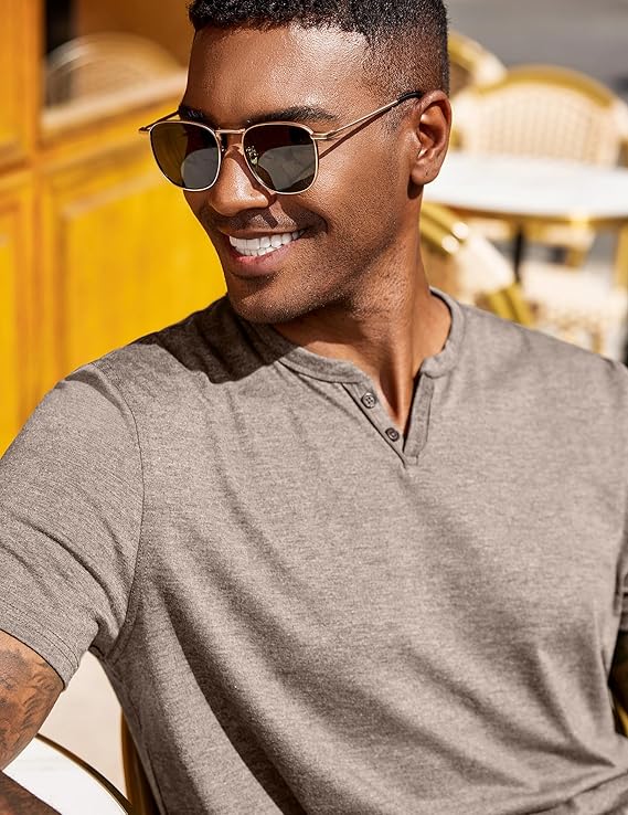 Men's T Shirts Short Sleeve Casual V Neck T-Shirt Soft Notch Neck Tee Classic Plain Shirts