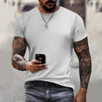 Men's Light Fitted T Shirt – Athletic Slim Fit Tee, Stretch Muscle Fit Shirt, Form Fitting Tee